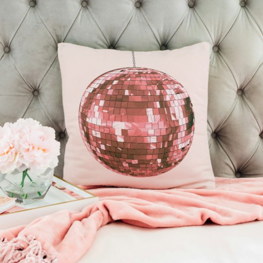 Hot Pink Disco Ball, Akzent im Mädchenschlafzimmer Kissen