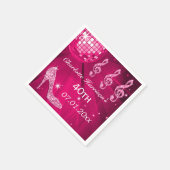 Hot Pink Disco Ball und Sparkle Heelse 40. Serviette (Ecke)