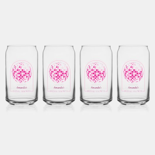 Hot Pink Disco Boogie Brautparty Dosenglas (Vorderseite)