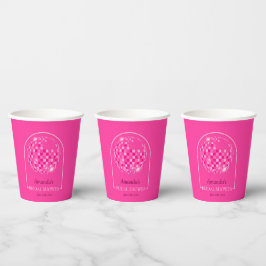 Hot Pink Disco Boogie Brautparty Pappbecher