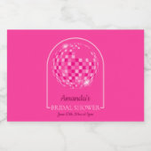 Hot Pink Disco Boogie Brautparty Schaumweinetikett (Einzelnes Label)