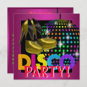Hot Pink Disco Dance Party Einladung (Vorne/Hinten)