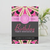 Hot Pink Diva Celebrate Age Birthday Einladungen (Stehend Vorderseite)
