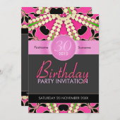 Hot Pink Diva Celebrate Age Birthday Einladungen (Vorne/Hinten)