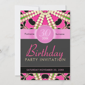 Hot Pink Diva Celebrate Age Birthday Einladungen