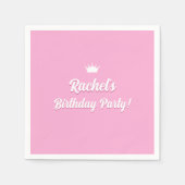 Hot Pink Doll Einladung, Fashion Doll Party Serviette (Vorderseite)