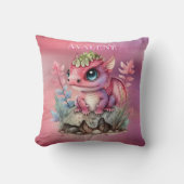 Hot Pink Dragon Girl Baby Dusche Custom Geschenk Kissen (Vorderseite)