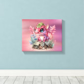 Hot Pink Dragon Girl Baby Dusche Custom Geschenk Leinwanddruck (Insitu (Holzboden))