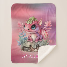 Hot Pink Dragon Girl Baby Dusche Custom Geschenk Sherpadecke