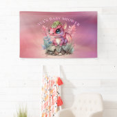 Hot Pink Dragon Girl Babydusche Banner (Insitu)