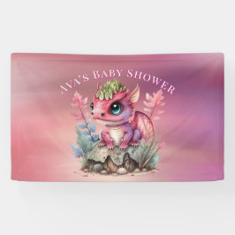 Hot Pink Dragon Girl Babydusche Banner