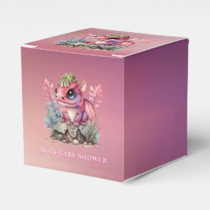 Hot Pink Dragon Girl Babydusche Geschenkschachtel