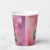 Hot Pink Dragon Girl Babydusche Pappbecher (Rechts)