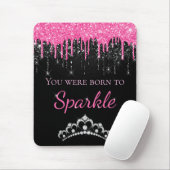 Hot-Pink-Drilling-Imitate Glitzer Geboren zum Spar Mousepad (Mit Mouse)