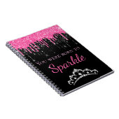 Hot-Pink-Drilling-Imitate Glitzer Geboren zum Spar Notizblock (Rechte Seite)
