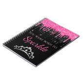 Hot-Pink-Drilling-Imitate Glitzer Geboren zum Spar Notizblock (Linke Seite)