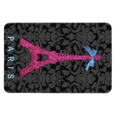 Hot Pink Eiffelturm in Imitate Glitzer Magnet (Horizontal)