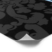 Hot Pink Eiffelturm in Imitate Glitzer Poster (Ecke)