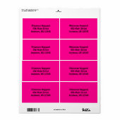 Hot Pink Einfache Schlichte Versandmarken (Vorne)