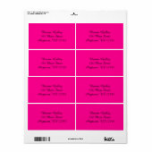Hot Pink Einfache Schlichte Versandmarken (Vorne)