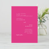 Hot Pink Elegance in Motion Wedding Einladung (Stehend Vorderseite)