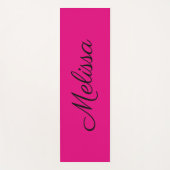 Hot Pink Eleganter Skriptname Yogamatte (Vorderseite)