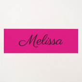 Hot Pink Eleganter Skriptname Yogamatte (Vorderseite (Horizontal))