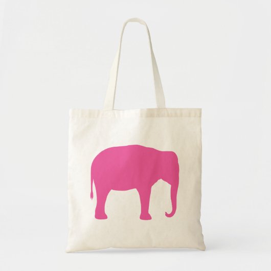 Hot Pink Elephant Silhouette Tragetasche (Vorne)