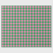 Hot Pink Emerald Forest Green Kariert Tartan Geschenkpapier (Flach)