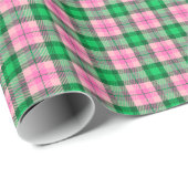 Hot Pink Emerald Forest Green Kariert Tartan Geschenkpapier (Rolleneckpunkt)