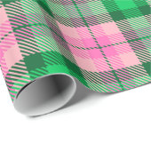 Hot Pink Emerald Forest Green XL Kariert Tartan Geschenkpapier (Rolleneckpunkt)