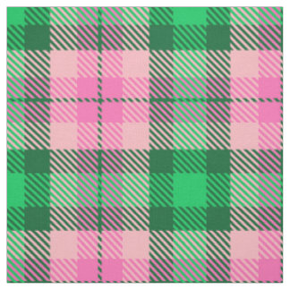 Hot Pink Emerald Forest Green XL Tartan Stoff