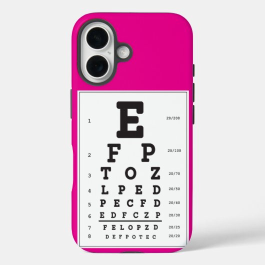 Hot Pink Eye Chart iPhone Case (Rückseite)
