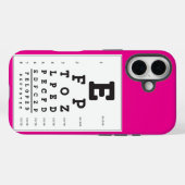 Hot Pink Eye Chart iPhone Case (Rückseite (Horizontal))