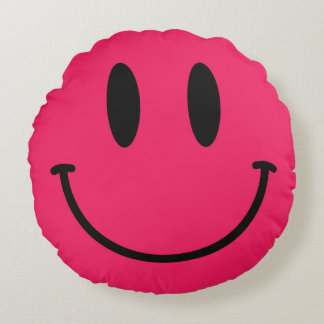 Hot Pink Face Round Throw Kissen