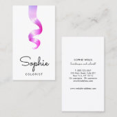 Hot Pink Fair Colorist Stylist Salon Visitenkarte (Vorne/Hinten)