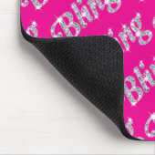 Hot Pink Faldiamond bling design matte Mousepad (Ecke)