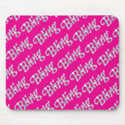 Hot Pink Faldiamond bling design matte Mousepad (Vorne)