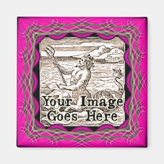 Hot Pink Fantasy Frame Template Magnet (Vorne)