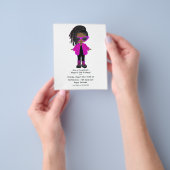 Hot-Pink Fashion Black Girl Party Einladung Flyer (Gruppe)