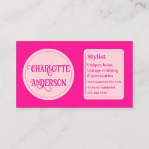 Hot Pink Fashion Stylist Visitenkarte