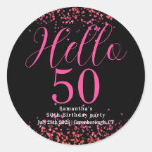 Hot Pink Faux Glitter 50th Birthday Party