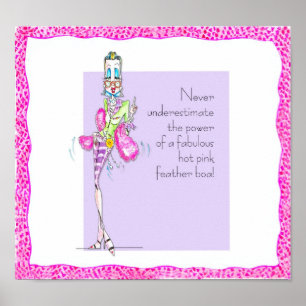 Hot Pink Feather Boa Poster