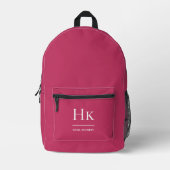 Hot Pink Feminine Typografie Girly Elegante Bedruckter Rucksack (Vorderseite)