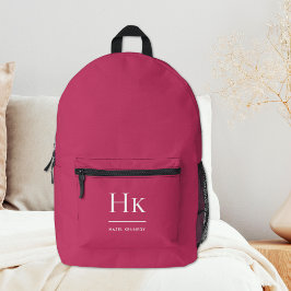 Hot Pink Feminine Typografie Girly Elegante Bedruckter Rucksack