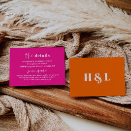 Hot Pink Fett Wedding Details Card Begleitkarte