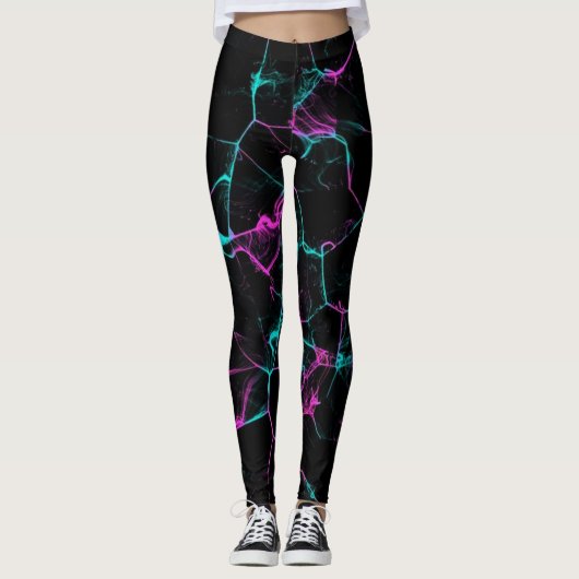 Hot Pink Fire Flame Smoke Leggings (Vorderseite)