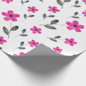 Hot Pink Five Petal Blume Muster Geschenkpapier (Ecke)