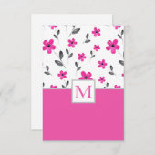 Hot Pink Five Petal Blume Muster Mitteilungskarte (Vorne/Hinten)