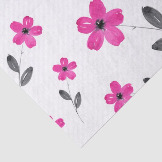 Hot Pink Five Petal Blume Muster Seidenpapier (Detail)